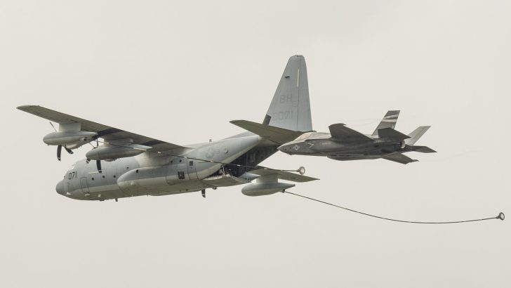 Lockheed Martin F-35B Lightning II US Marines 168727 with KC-130J tanker