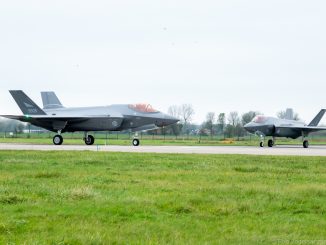 Lockheed Martin F-35A Lichtning II 5005 132 Luftvig Royal Norwegian Air Force and F-014 322sq Royal Netherlands Air Force ready for take-off from Leeuwarden AB, Netherlands | Rob Vogelaar